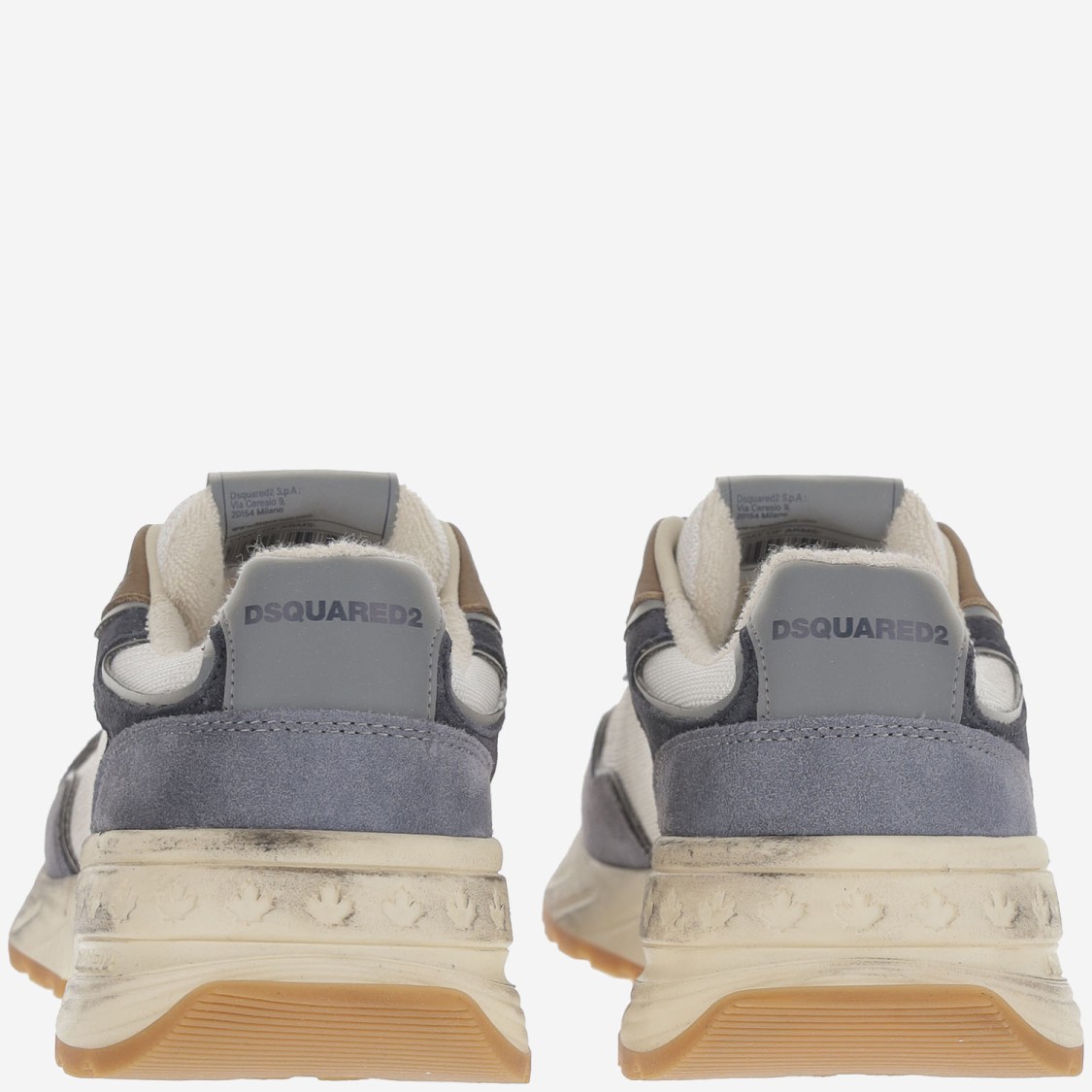Dsquared2 Low Top Blue Denim Sneakers In Neutrals