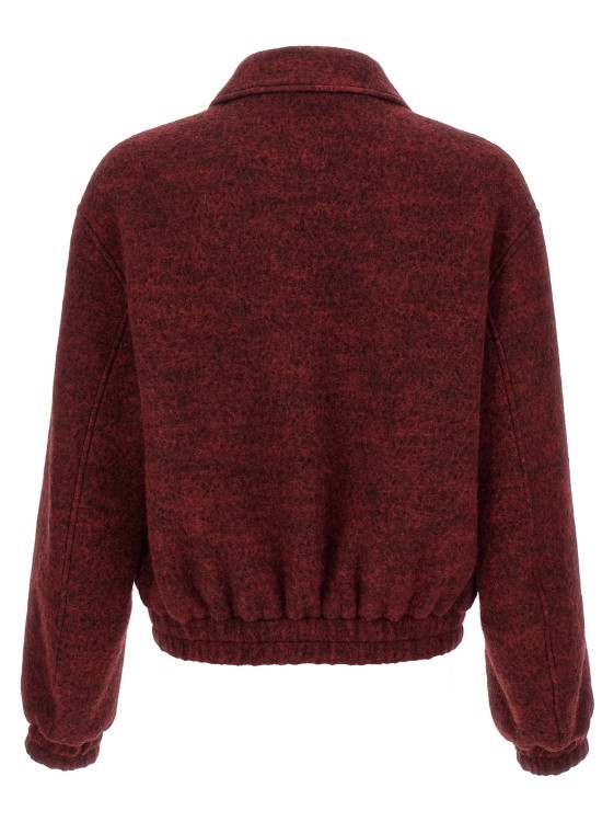 Jil Sander Mélange Wool Bomber Jacket in Burgundy | THE LIST