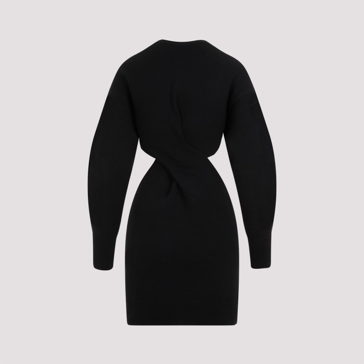 Alexander Mcqueen Black Wool Mini Dress in Black | THE LIST