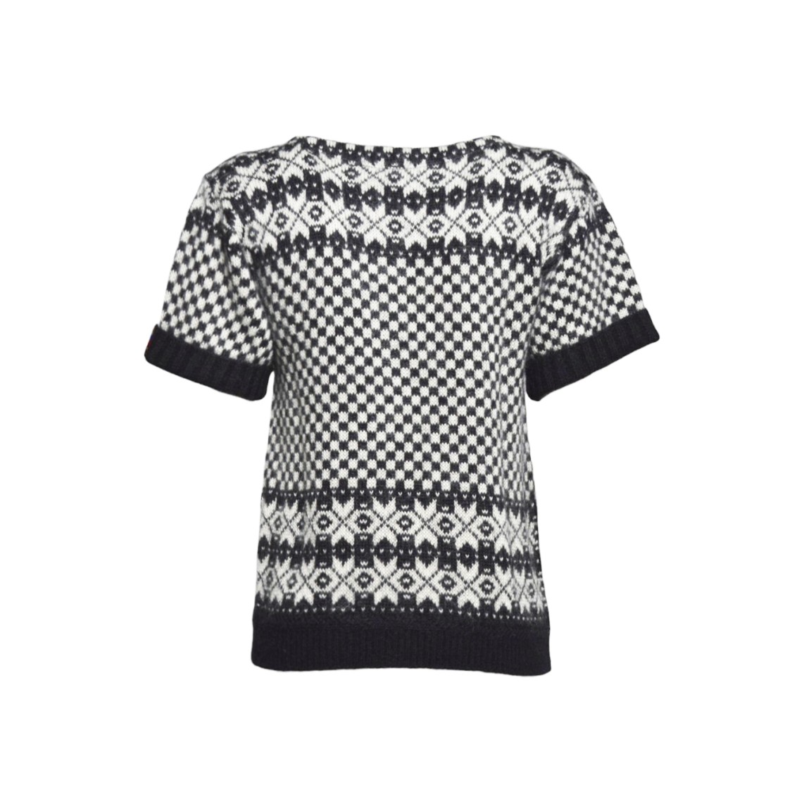 Bally Black/white Checkered Silk And Mohair Top