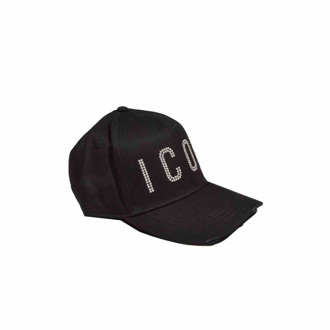 Dsquared2 Black Icon Stud Baseball Cap With Visor In Black