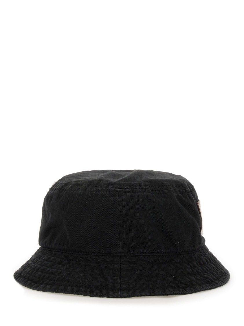 Vivienne Westwood Logo Cotton Bucket Hat In Black