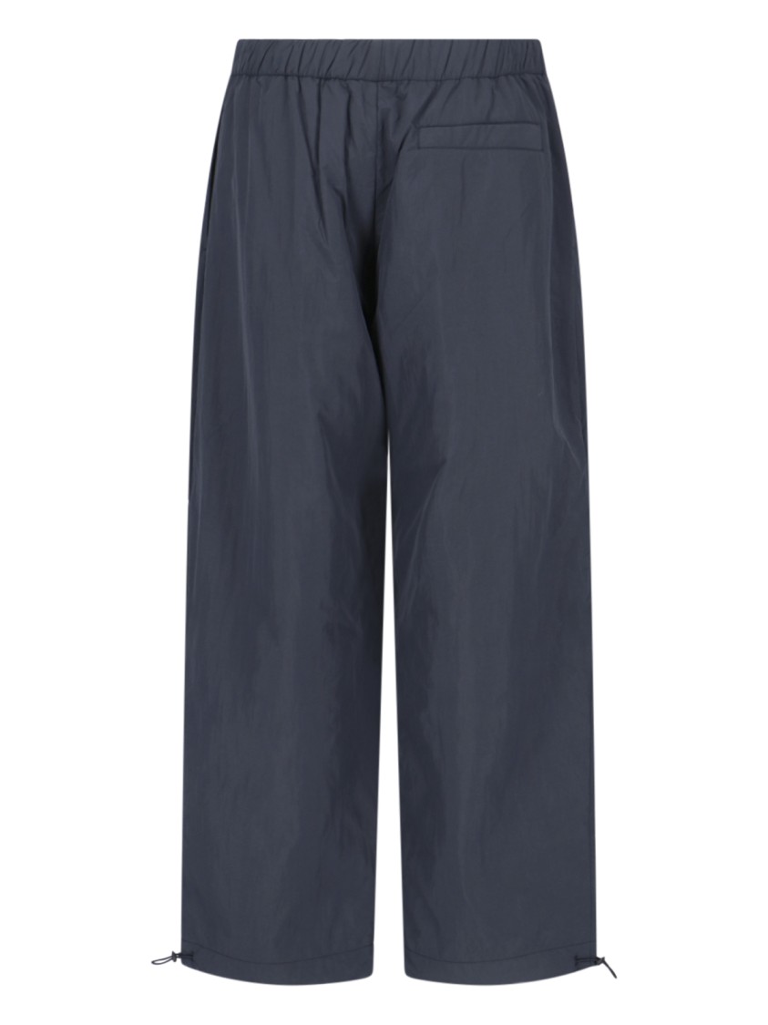 Studio Nicholson Straight Trousers With Elastic Waistband And Drawstring Hem In Blue