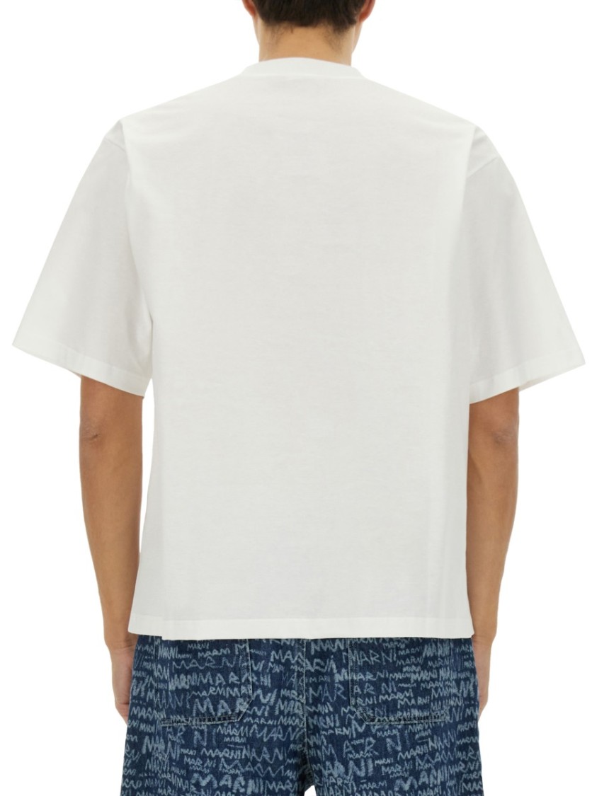 MARNI (マルニ) ロゴプリント クルーネック 半袖 Tシャツ Pop