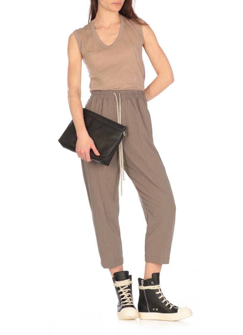 Rick Owens Beige Cotton Sleeveless Top In Neutrals