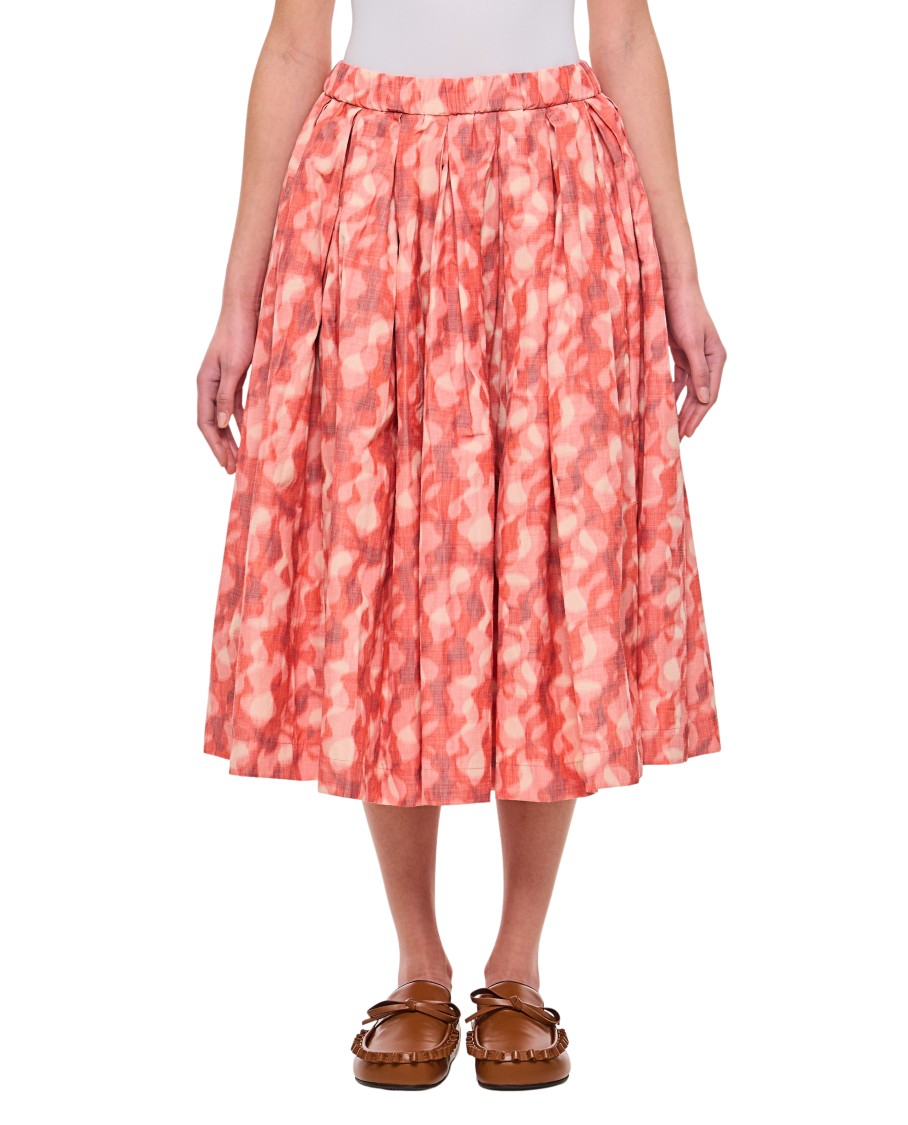 Casey & Casey Cotton Poly Double Rideau Skirt In Pink