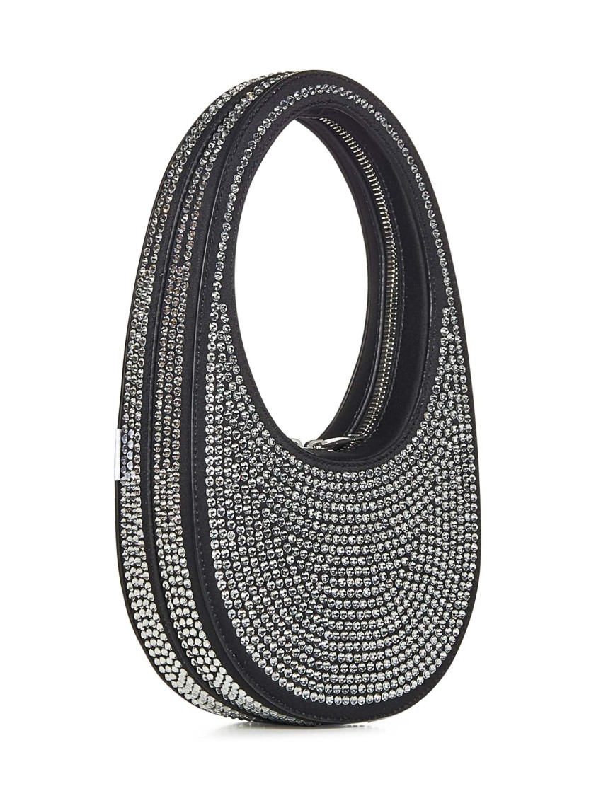 Shop Coperni Black Handbag With Crystal Appliques