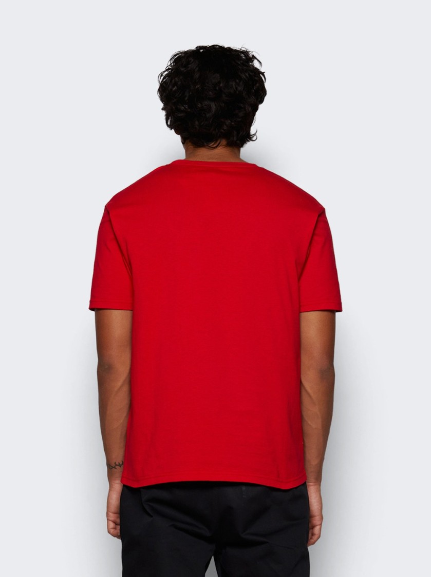 Valentino Crewneck Graphic Print T-shirt Logo In Red
