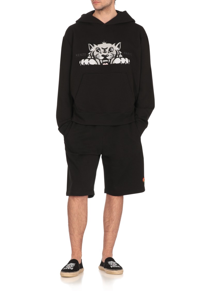 Kenzo Black Happy Tiger Hoodie | ModeSens
