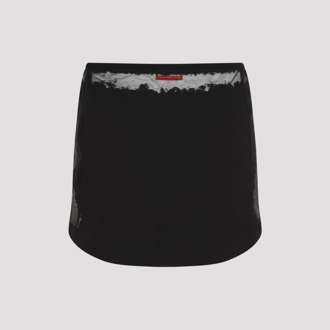 Diesel High-waisted Mini Skirt Unique Pattern In Black