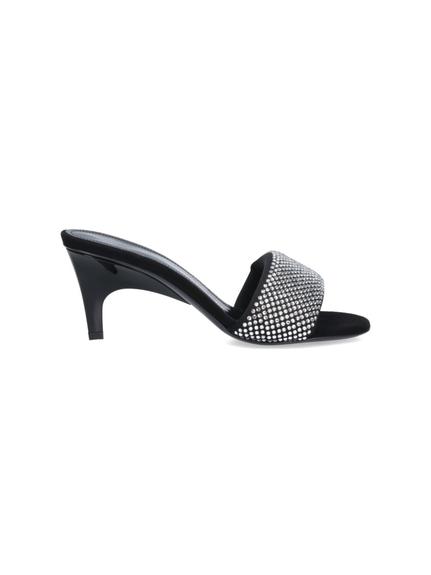 サンダル・ミュール The Attico Rem Crystal Sandals In Black Fabric The Attico Rem Crystal Sandals In Black Fabric | ShopSimon