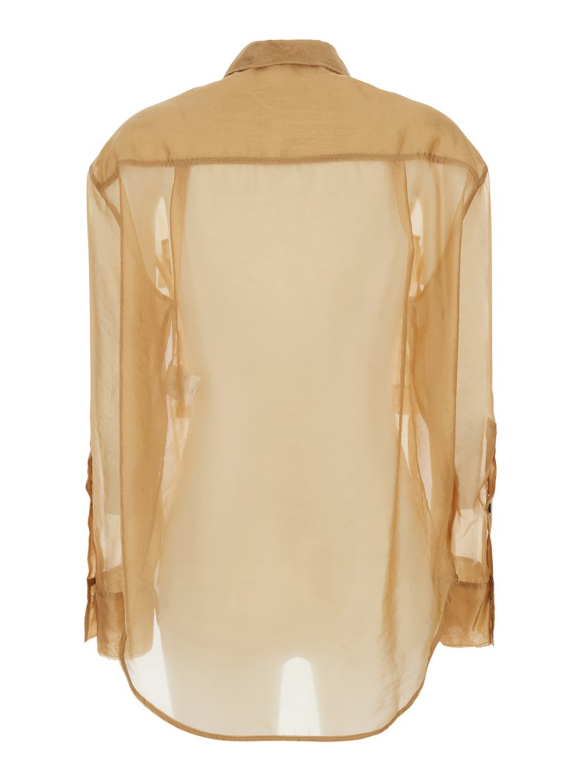 Shop Tela Thelma' Beige Semi-transparent Shirt In Neutrals