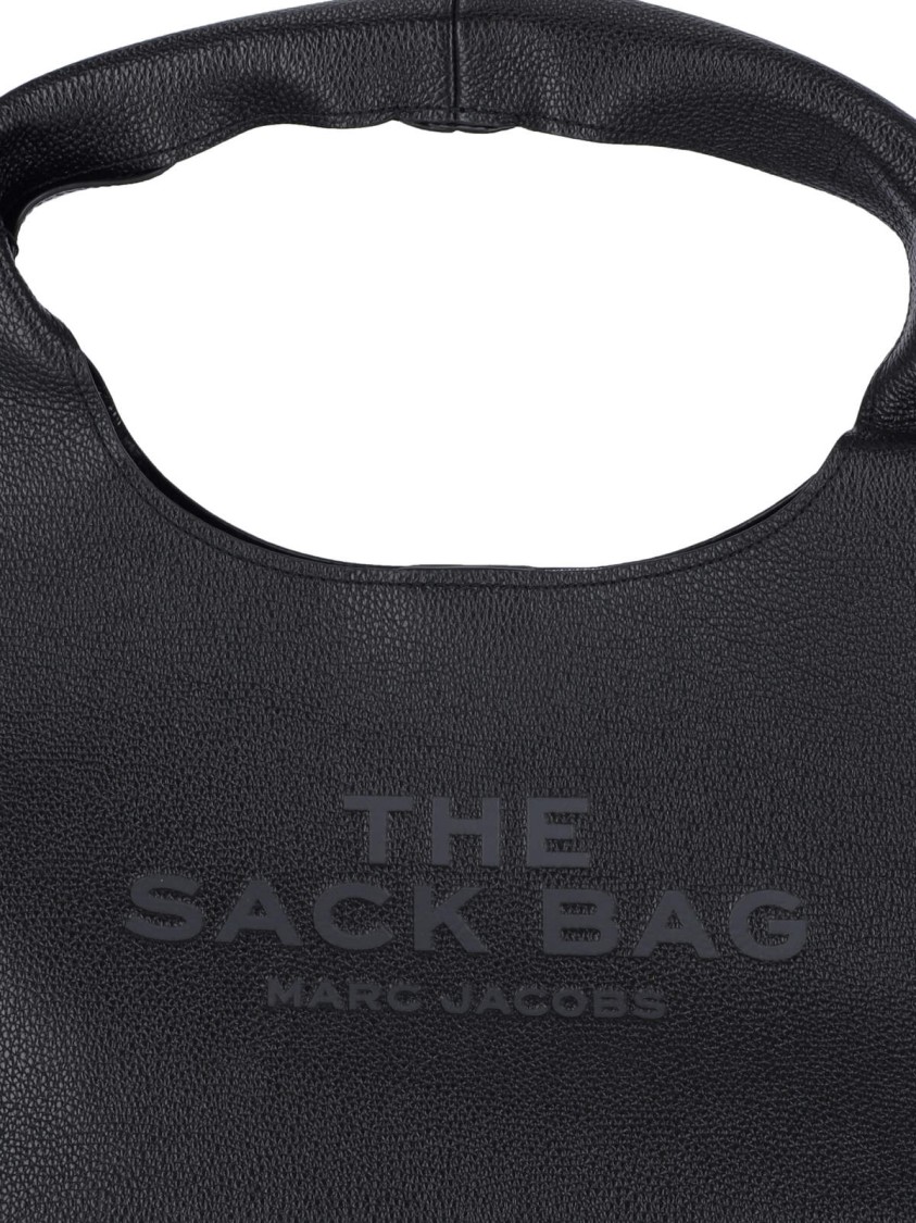 Marc Jacobs Soft Hammered Leather Tote Bag With Tonal Logo In Black