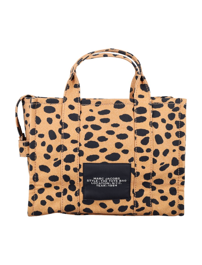 Shop Marc Jacobs The Cheetah Canvas Medium Tote Bag In Brown
