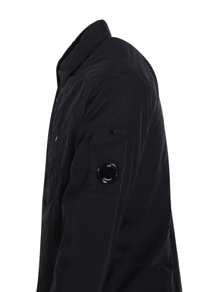 C.p. Company Padded Overshirt With Classic Button-up In Black