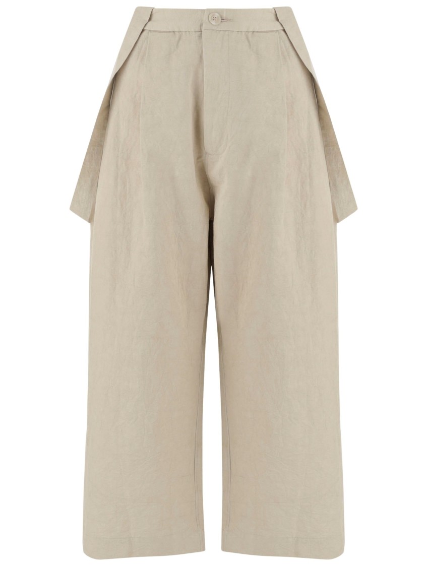 Shop Lauren Manoogian Cotton And Linen Jumper Pants In Neutrals