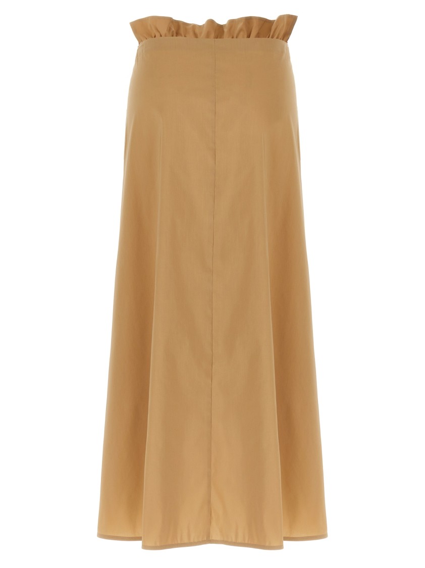 Fabiana Filippi Tulip Midi Skirt With Front Bow In Brown