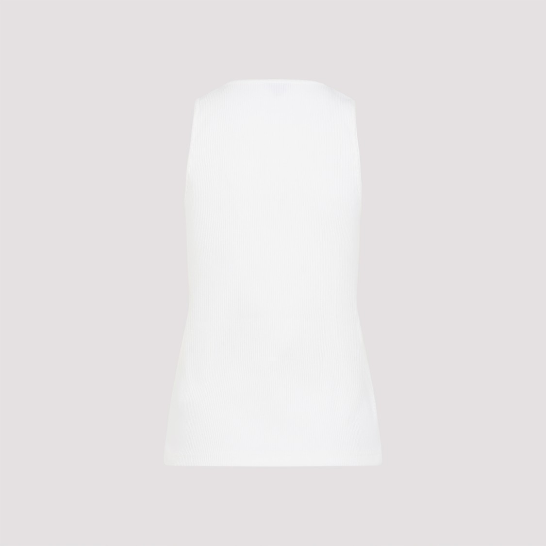 Bottega Veneta Sleeveless Fitted Ribbed Top With Scoop Neckline In White