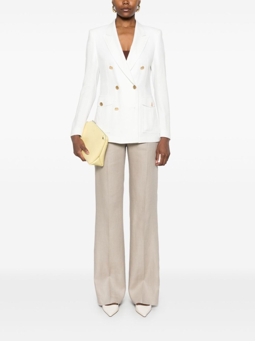 Tagliatore Double-breasted White Jacket With Gold-tone Buttons In White