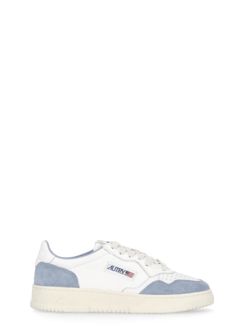 Shop Autry White Leather/fabric Medalist Sneakers