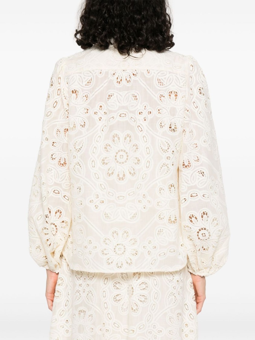 Zimmermann Rhiannon Embroidered Blouse In White