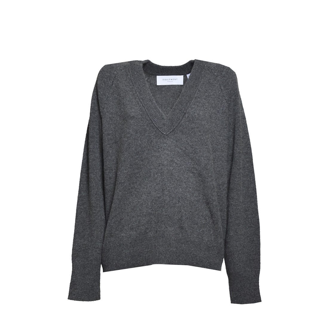 EQUIPMENT EQUIPMENT GREY CASHMERE V-NECK SWEATER