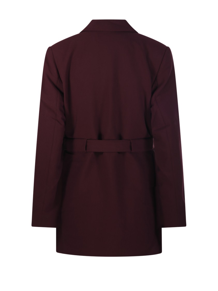 Ganni Future Twill Suiting Blazer In Red