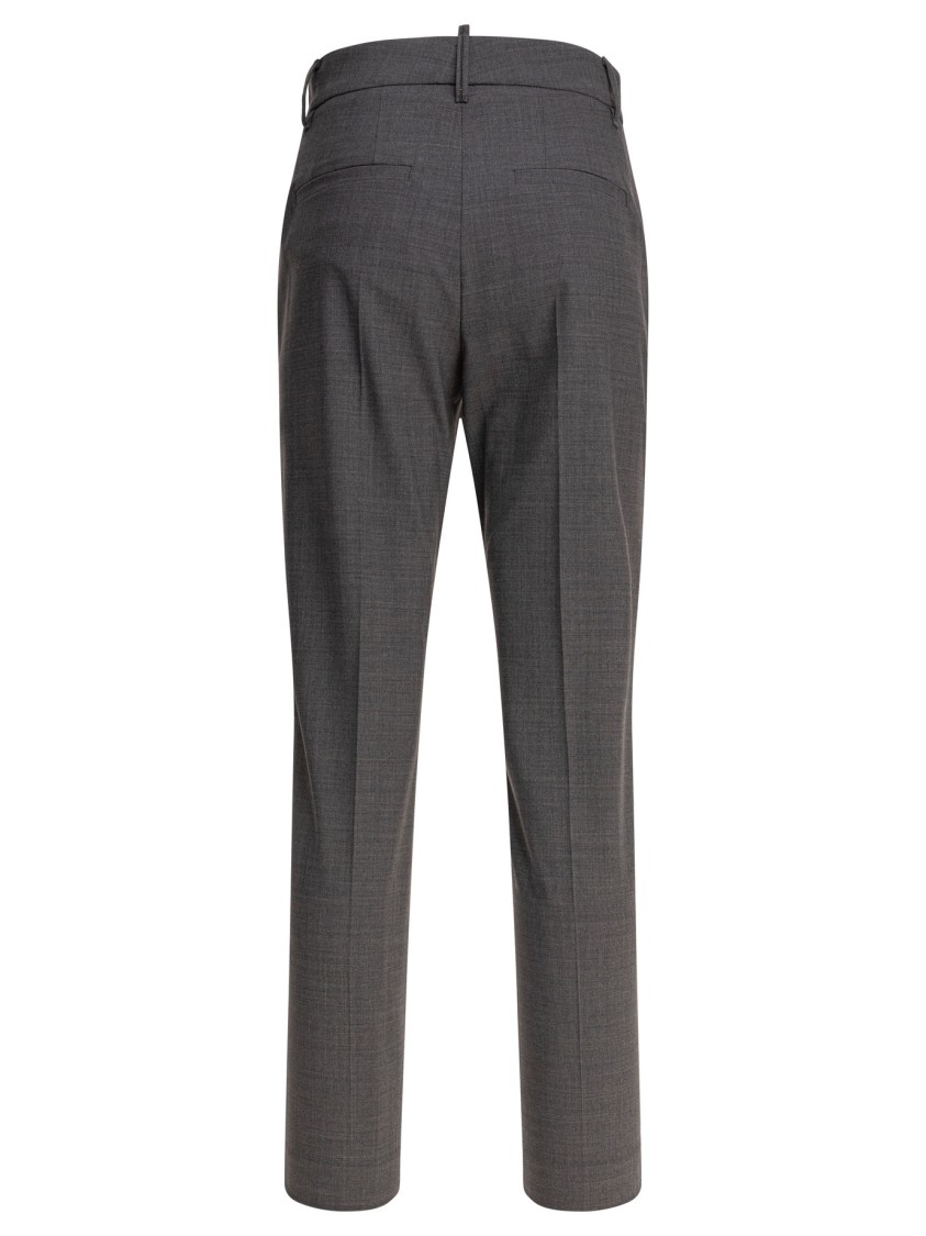 Brunello Cucinelli Tailored Grey Trousers With Mid-rise Waist In Gray