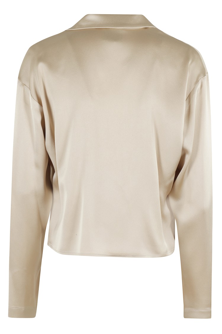 ALYSI ALYSI LIQUID SATIN SHIRT WITH LACES