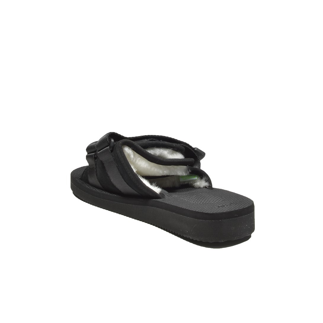 Suicoke Moto-mab Rubber Sandals Black With Fur