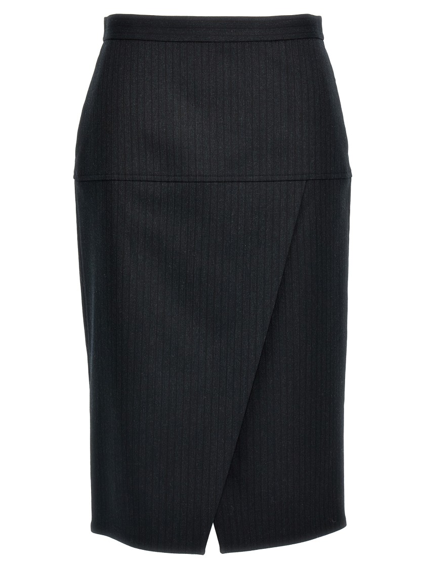 Fendi Zip-embellished Velvet Maxi Skirt In Black