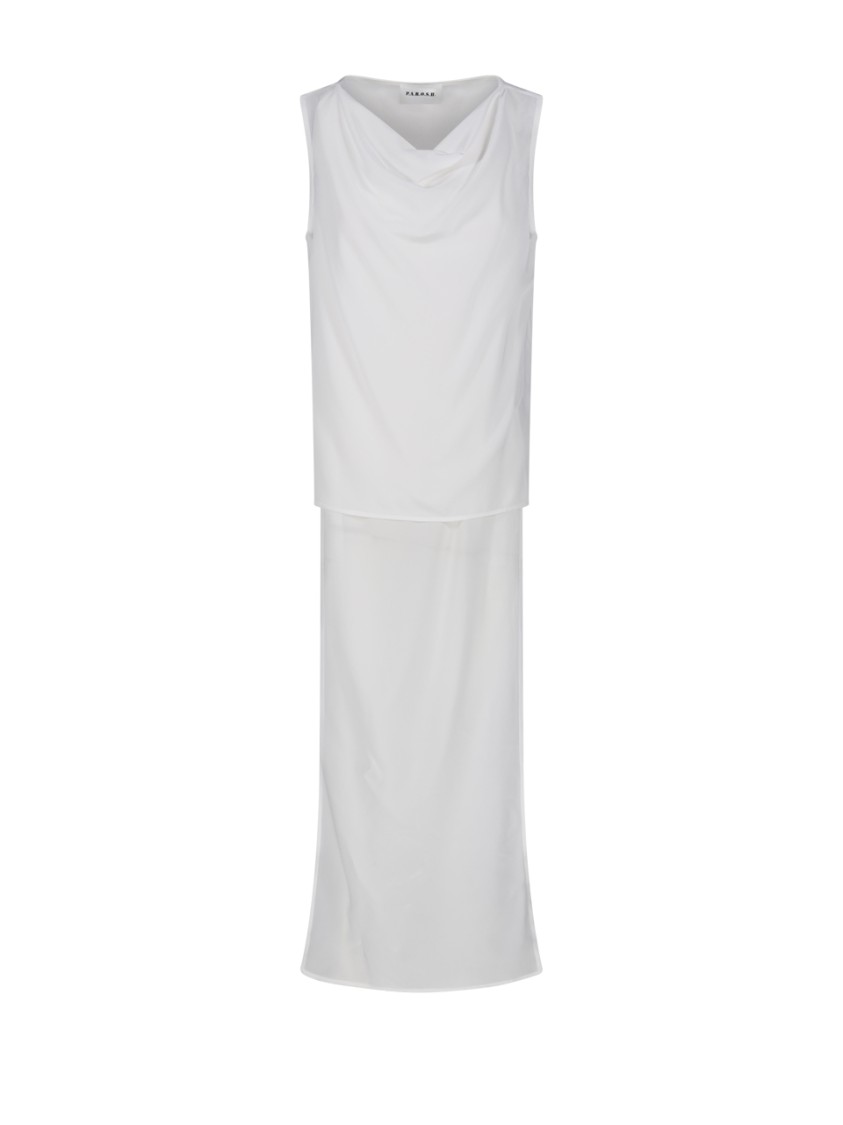 P.a.r.o.s.h Parosh Draped Neckline Silk Blouse In White