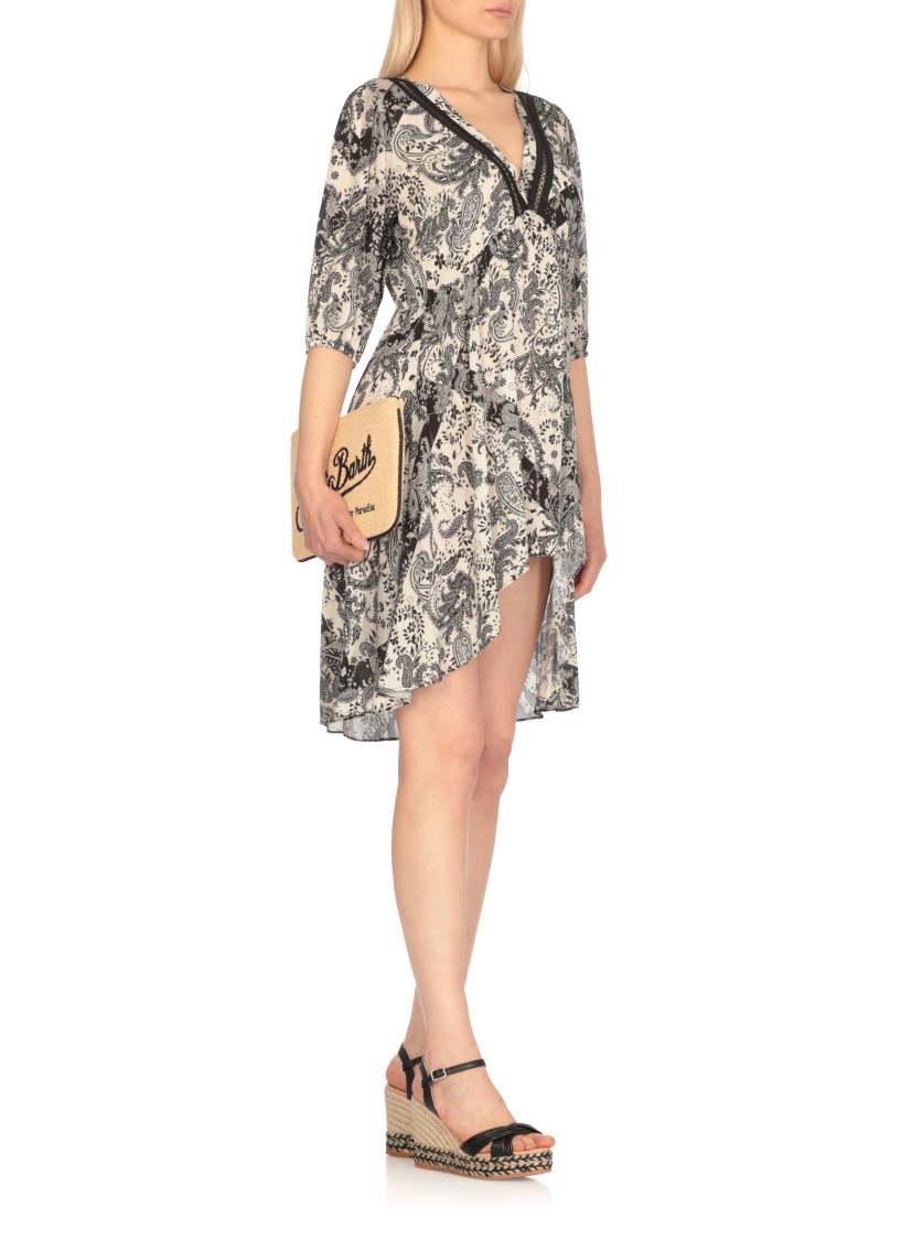 Miss Bikini Ivory Viscose Dress With Lurex Detailing