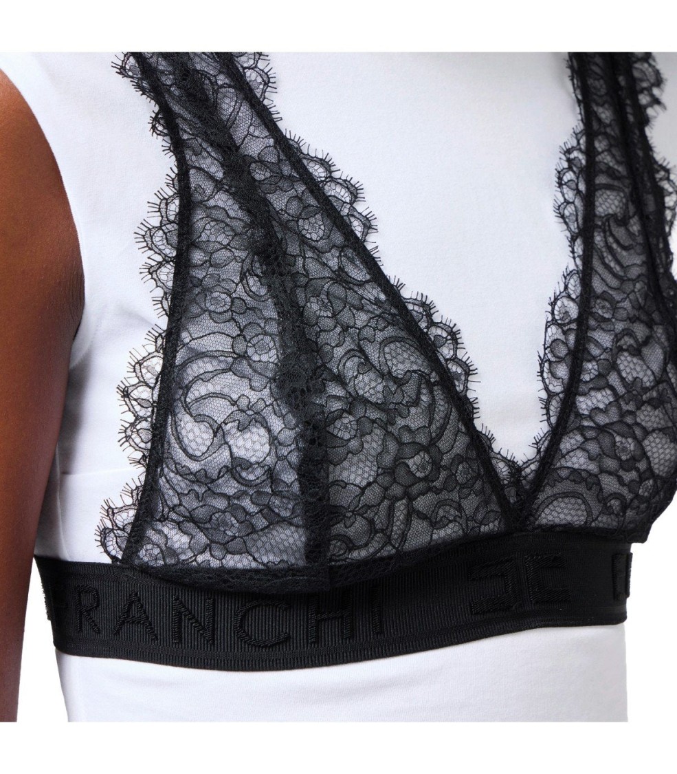 Elisabetta Franchi Blackwhite Bralette T-shirt