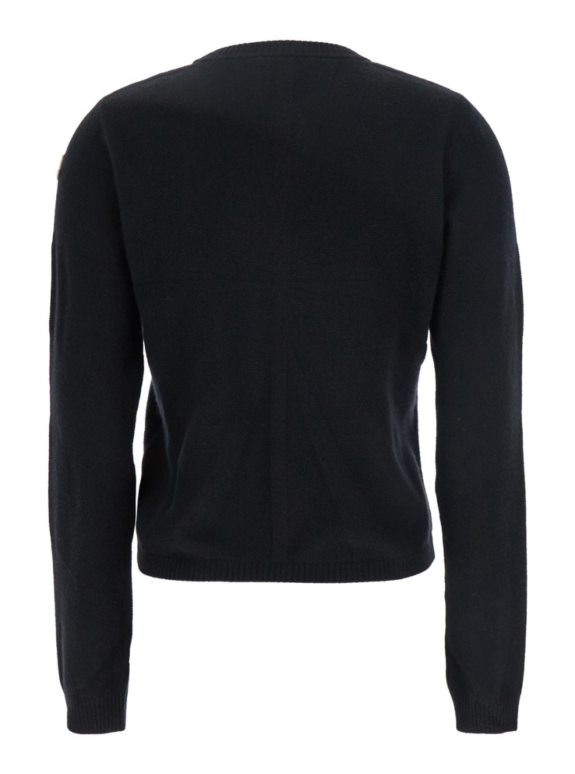 MONCLER X RICK OWENS MONCLER X RICK OWENS BIKER' BLACK CREWNECK SWEATER