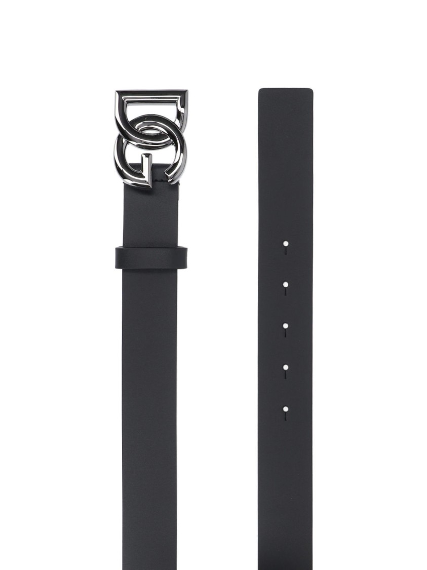 Dolce & Gabbana Men Dg Logo Leather Belt