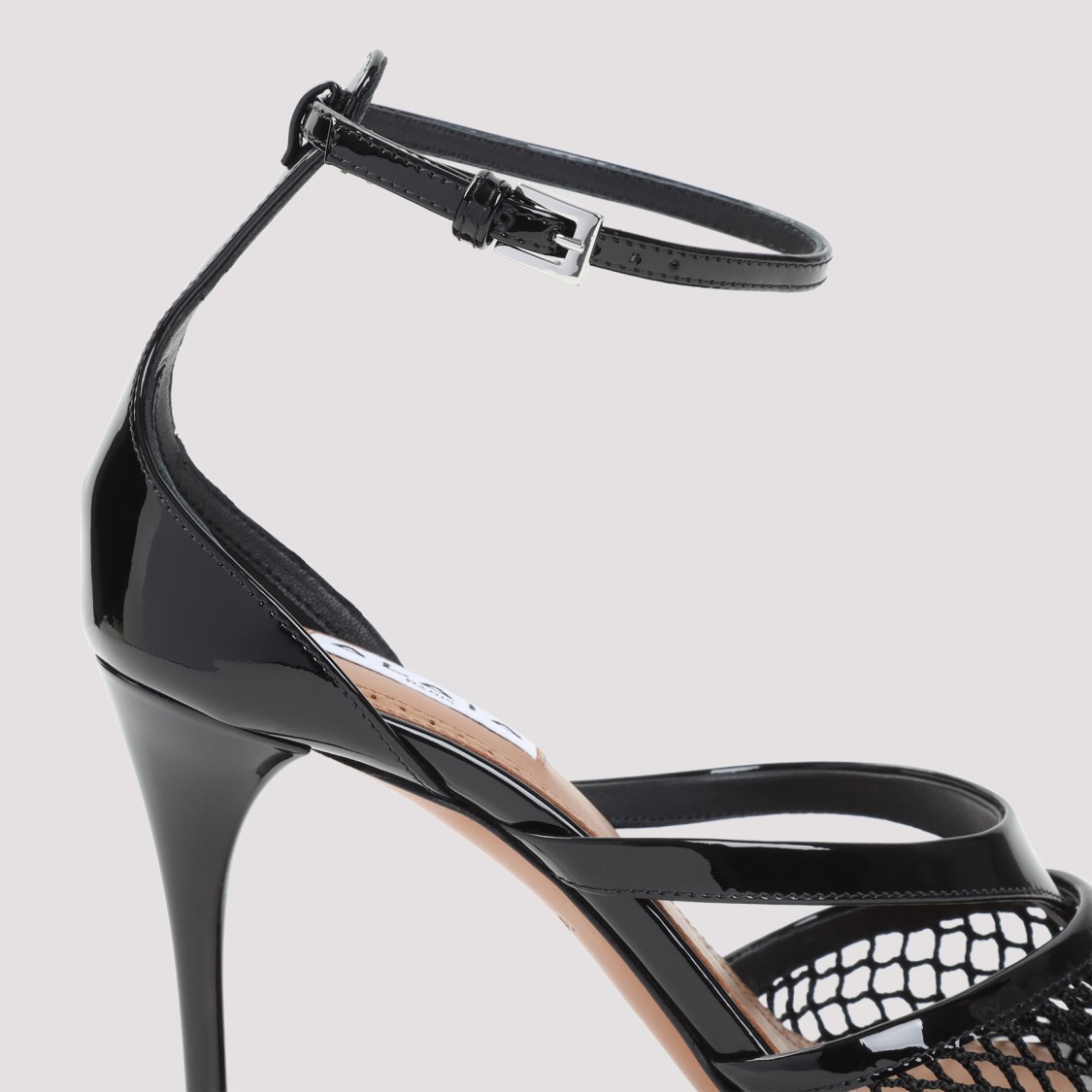 Shop Alaïa 9cm Heelopen-toe Sandals With Ankle Strap In Black