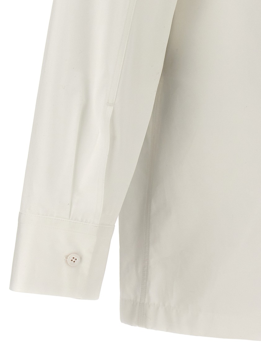 Jil Sander White Cotton Oversized Shirt In Red