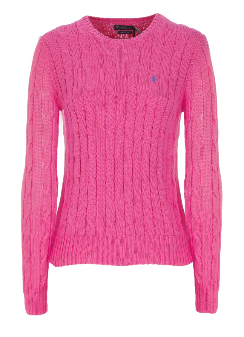 Polo Ralph Lauren Cable Knit Sweater With Round Neckline And Long Sleeves