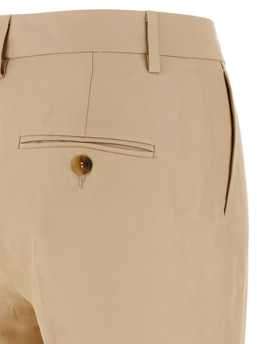 Alberto Biani Tailored Trousers With Button Detail And Pockets In Nude
