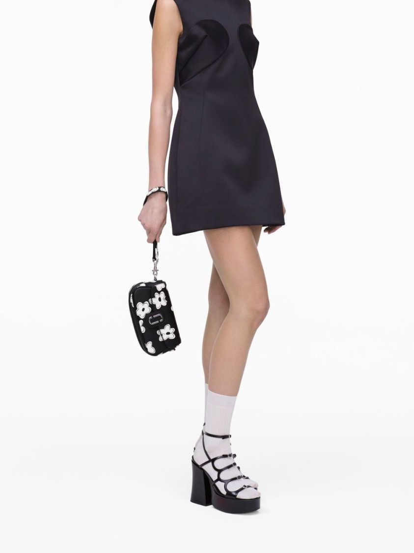 Marc Jacobs Textured Black Bag With Floral Patterns In Black