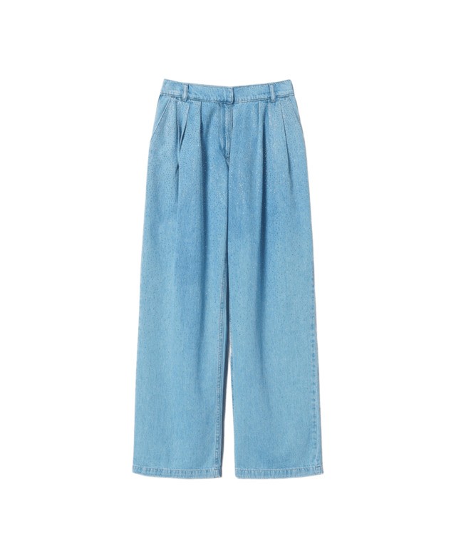 Twinset Actitude Wide Leg Light Denim Trousers