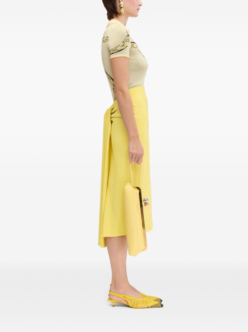 Jacquemus Womens Banana Jacquard Yellow The Marino Banana-print Woven-knitted Polo Top