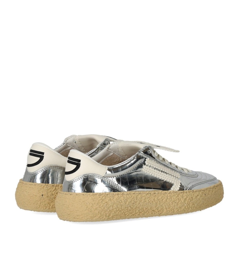 Shop Puraai 4.05 Polly Cocco Silver Sneaker