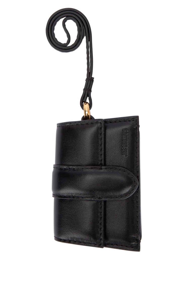 Jacquemus Compact Fold-over Wallet In Durable Cow Leather In Black