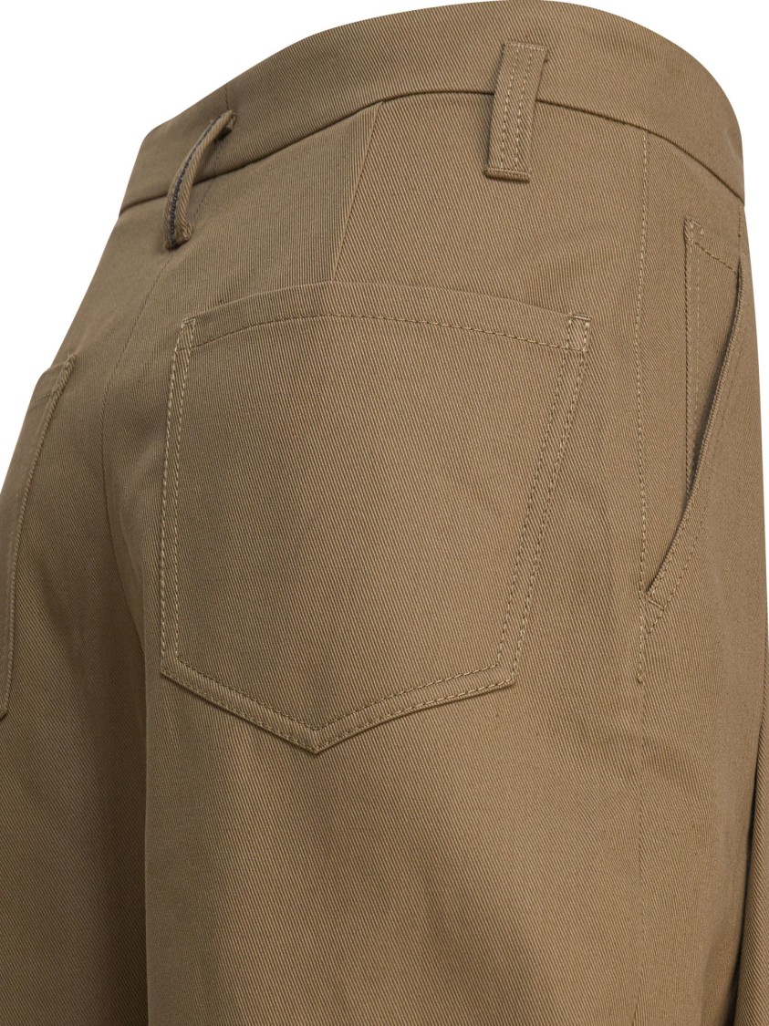 Brunello Cucinelli Cropped Wide-leg Trousers With High Waist In Brown