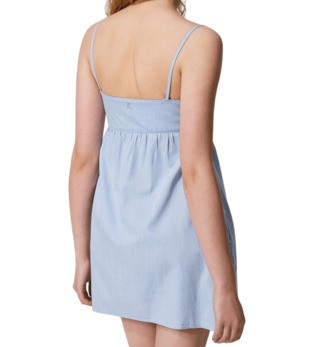 Shop Twinset Actitude Light Blue Chambray Mini Dress