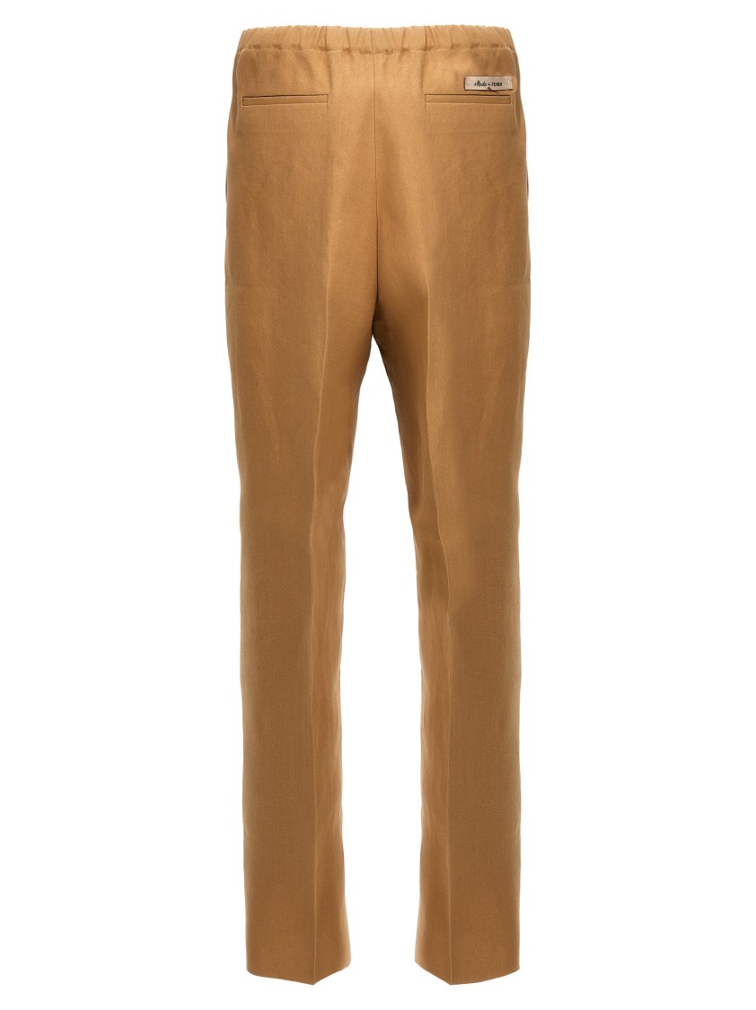 Fendi Paper Canvas Pants In Brown