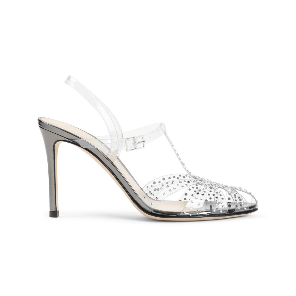 Shop Giorgio Armani Transparent High-heeled Sandals In White
