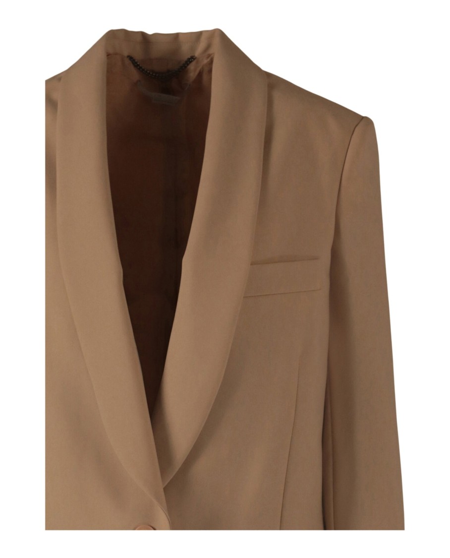 Stella Mccartney Allison Wool Blazer In Brown